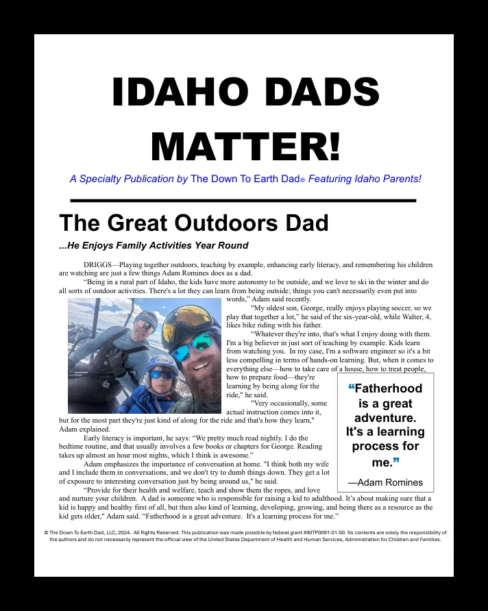 Framed Dads Matter article
